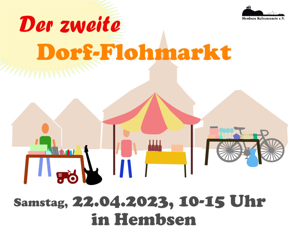 Der zweite Dorf-Flohmarkt am Samstag, 22.04.2023 von 10-15 Uhr in Hembsen!